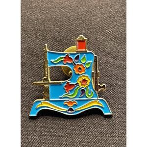 Vintage Clotilde #6 Lindstrom 1940 Sewing Machine Brooch Pin Enamel. Free Ship!